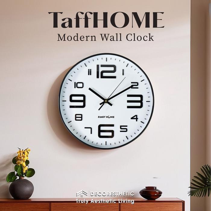 Decoresthetic Taffhome Jam Dinding Glass Quartz Kamar Kaca Jam Hiasan Dinding Aesthetic Minimalis