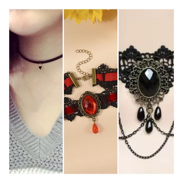 Kalung Choker Fashion Elegant Vintage White Lace Statement Choker Necklaces Bridal Jewelry For Women