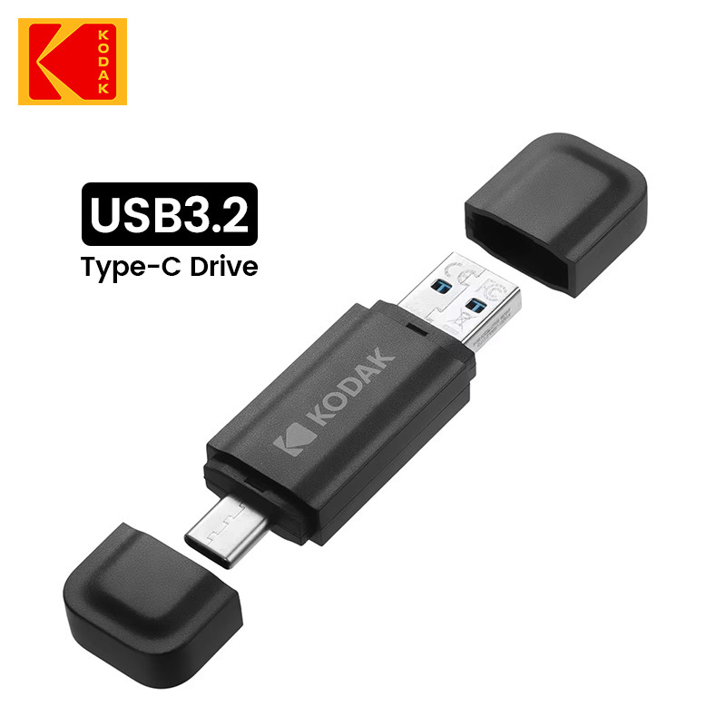 KODAK USB Flash Drive 32GB Type C Flash Drive 64GB USB3.2 Pendrive 128GB High Speed 256GB Dual