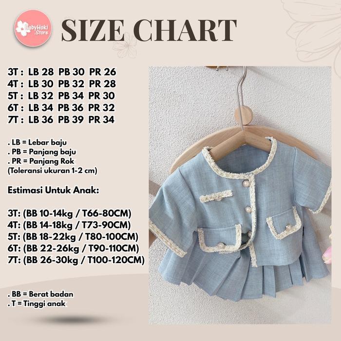 [363632] - Setelan Mewah Ala Korea Oneset Baju Blouse Cardigan Rok Plisket Anak Perempuan Cewek -