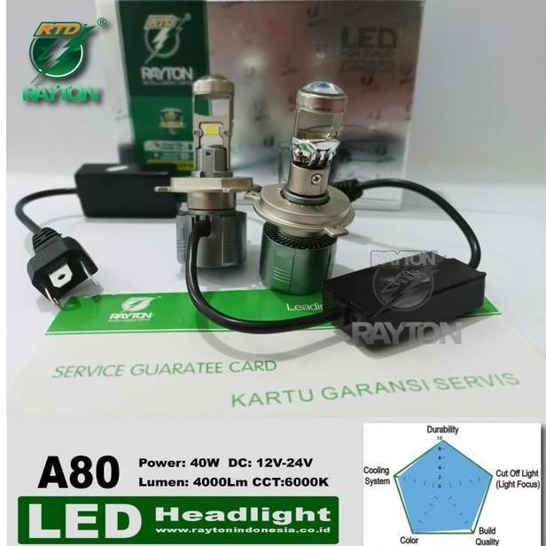 Rtd Rayton Lampu Utama Mobil / Mini Proji Led A80 Single Beam