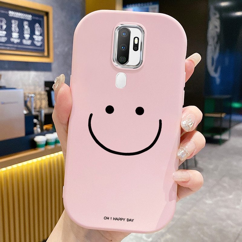 Casing Hp Untuk OPPO A5 2020 A9 2020 Case Casing Senyum kematian pola Kesing HP Cesing bulat gemuk K