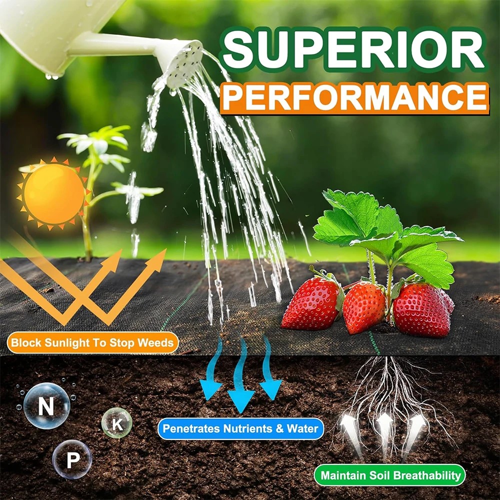 HeavWeed Barrier Landscape Fabric Garden Fabric Mats Durable Control Mulch Breathable for