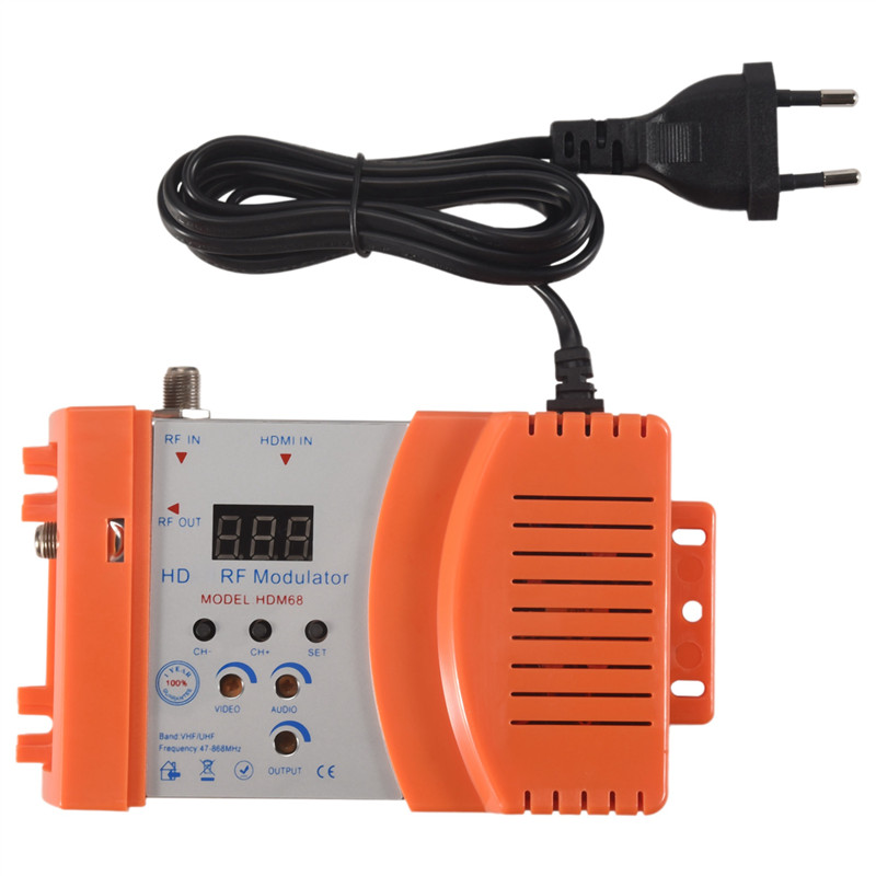 ABZW New HDM68 Modulator Digital RF Modulator AV To RF Converter VHF UHF PAL/NTSC Standard Portable