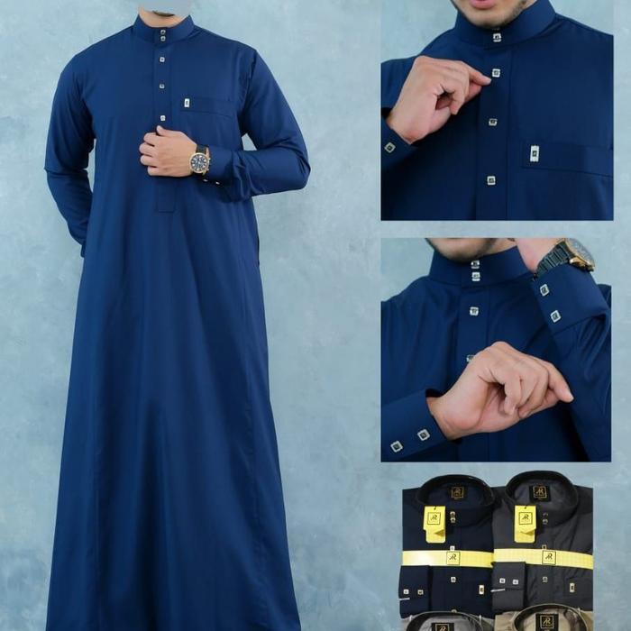 Stok Baru Jubah / Gamis Pria Premium Woll Manset + Jubah Al Raz Wol Mubasyir