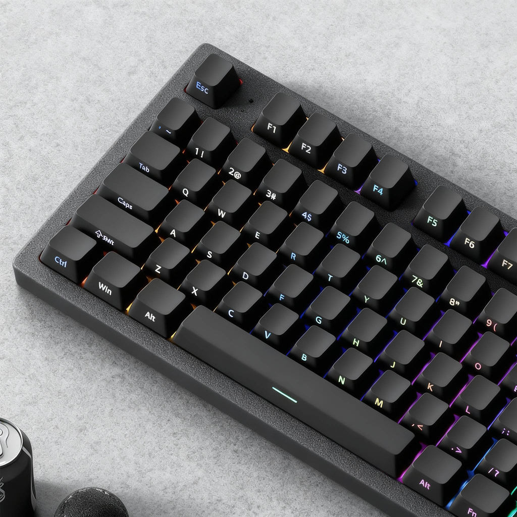 Black Side Print RGB Backlit PBT Keycaps 134 Keys Cherry Profile Double Shot Shine Through Keycaps