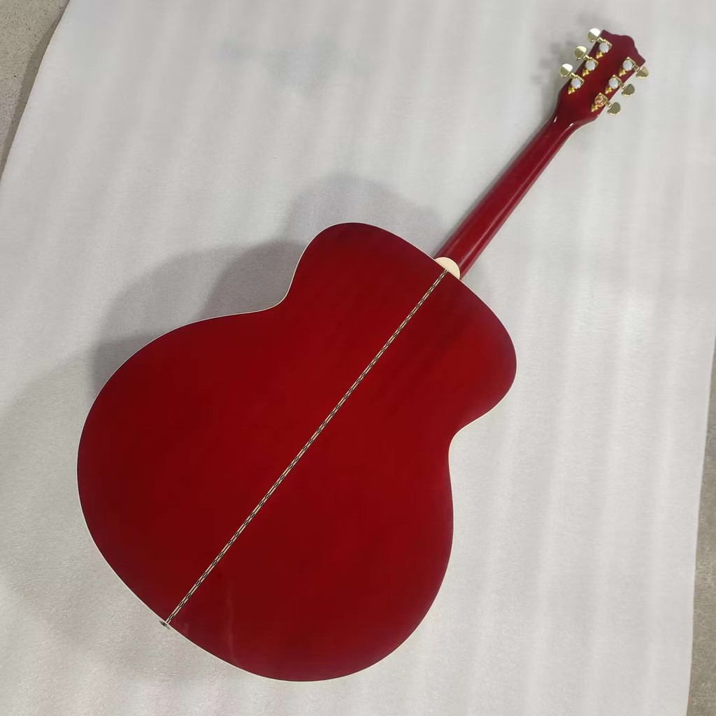 6 Strings,Gloss red Jumbo Acoustic Electric Guitar, Jumbo Size, Guild