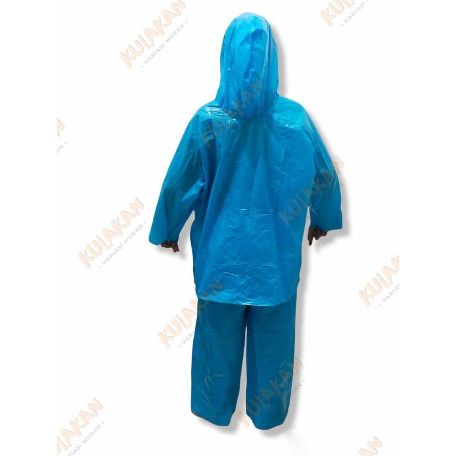 "New" Jas Hujan Setelan Plastik HDPE Jaket Celana Baby Boss Tebal Murah