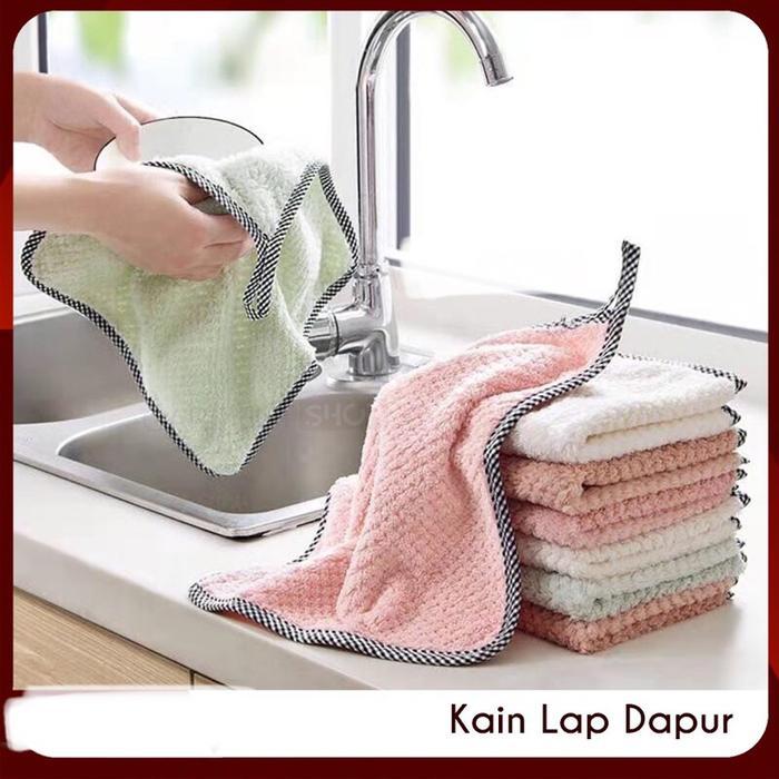 Kain Lap Dapur Gantung Hand Towel Microfiber Lap Microfiber Dapur Kain Lap Micro Fiber Anti Minyak