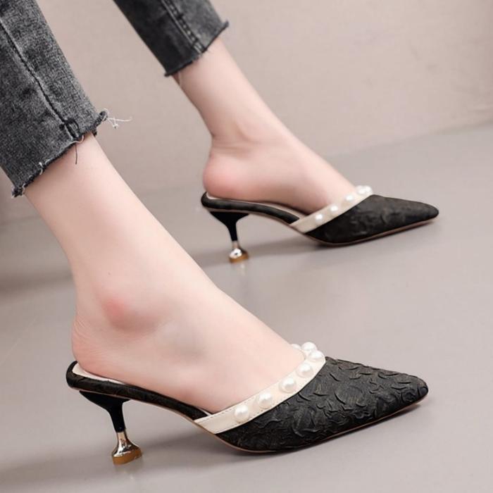 Muchu - Jihan Heels Wanita 5 Cm / Heels Pesta / Heels Mutiara / Heels Bigsize Wanita / Kitten Heels