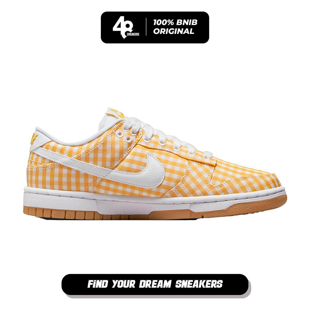 Sepatu Sneakers Wanita Nike Dunk Low Yellow Gingham (DZ2777-700) Original