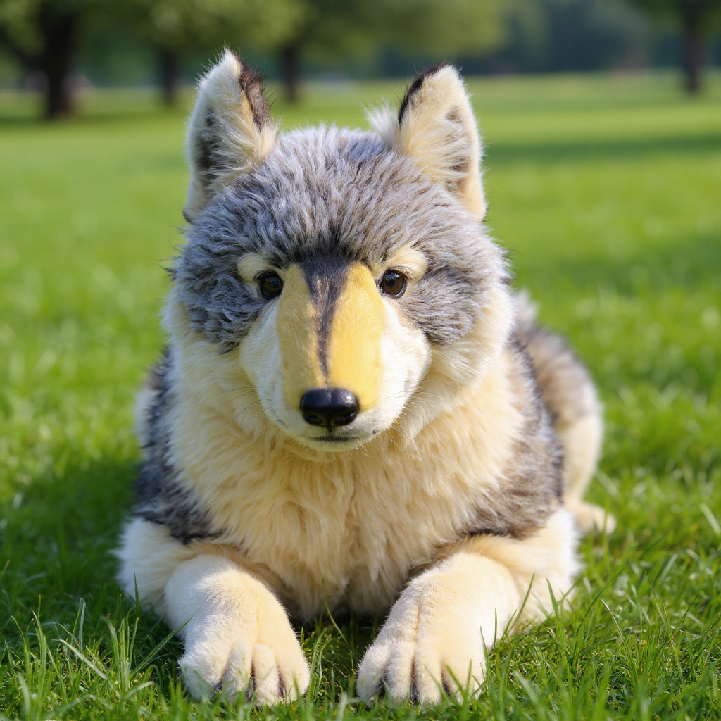 Ultra-realistic wolf plush toy, simulated animal doll, soft pillow, children's and adult gifts, home
