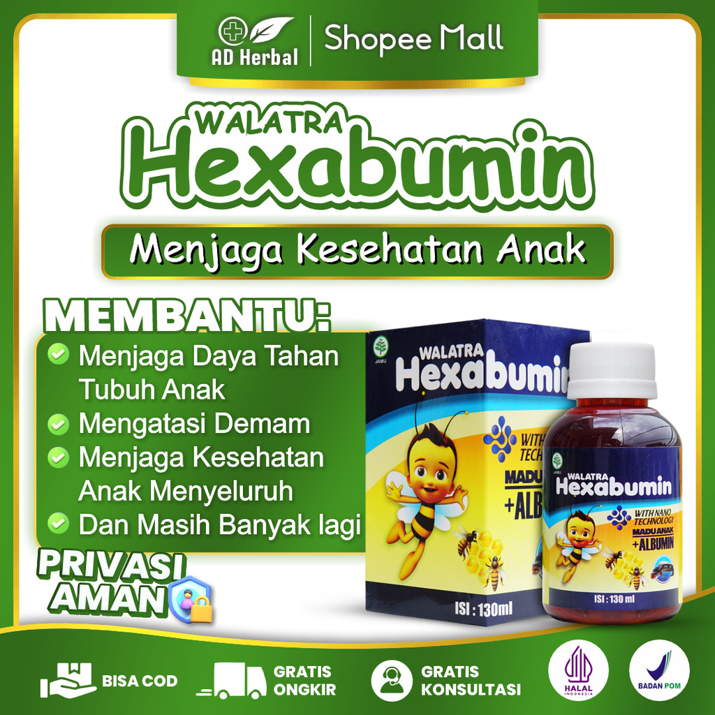 Suplemen Anak Madu Albumin Gabus Original Hexabumin