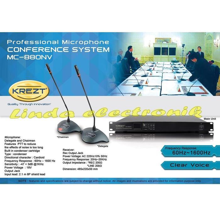 Mic System Conference Meja Rapa Kabel Krezt Mc 880Nv Oryginal Krezt Mc