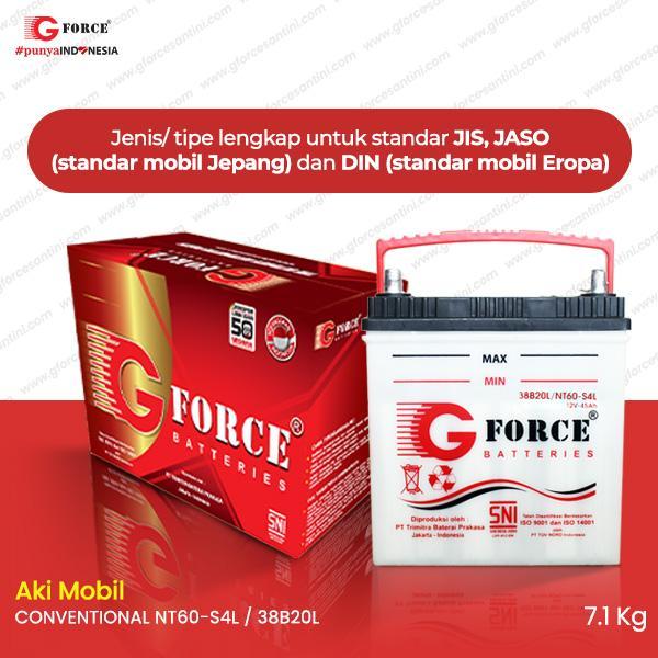 GFORCE NT60-S4L / 38B20L CONVENTIONAL 45AH 12V - AKI MOBIL