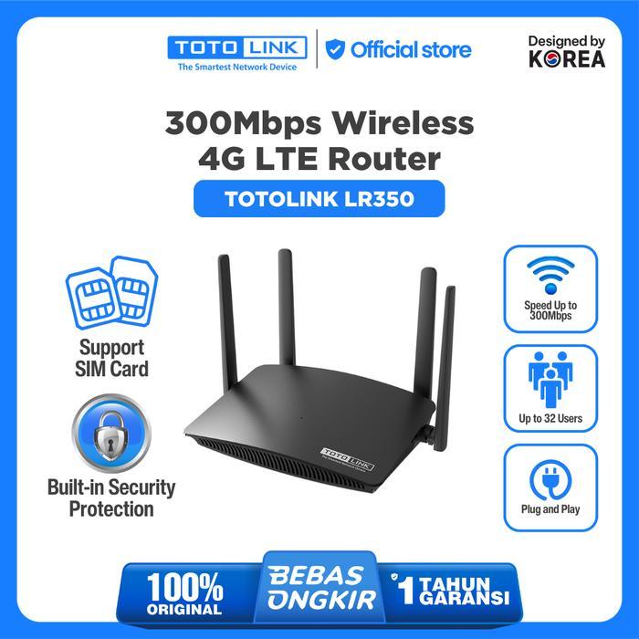 TOTOLINK LR350 4G LTE Wireless Router 300Mbps Modem Wifi Router Support Sim Card