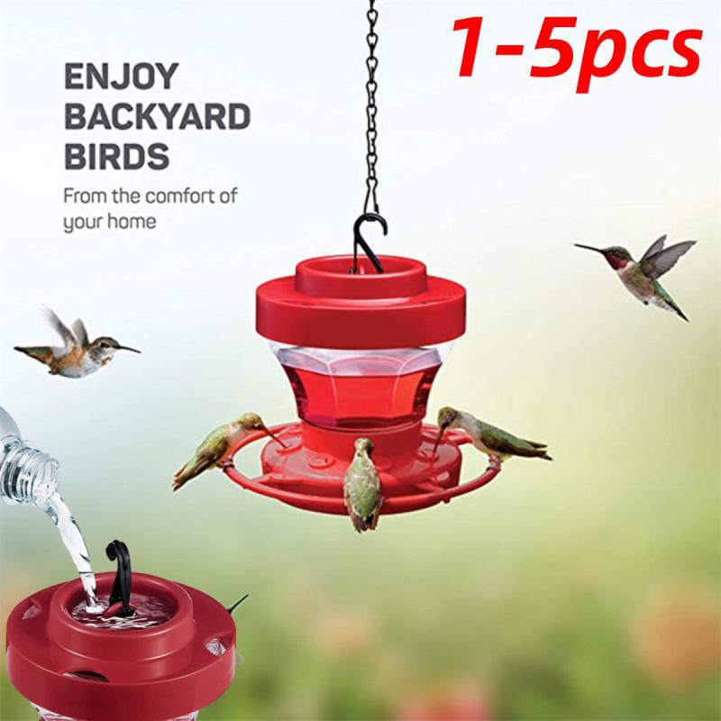 Hummingbird Feeder with 8 Feeding Hanging Bird Feeder Ant and Bee Proof Flower Shape Hummingbird