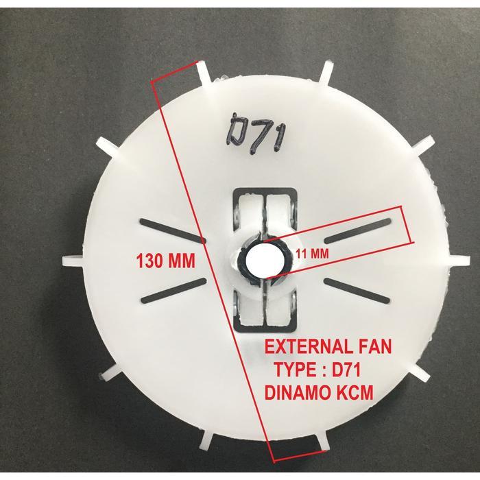 D71 As 11Mm Jepit - Kipas Dinamo - Kipas Motor - External Fan - Teco Co