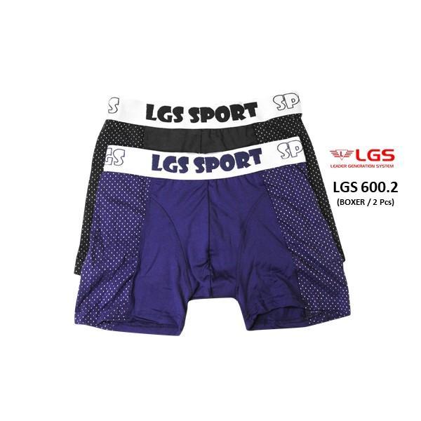 Lgs Celana Boxer Pria Lgs 600 Isi 2 Pcs Spandex Pendek Dewasa Motif 100% Original