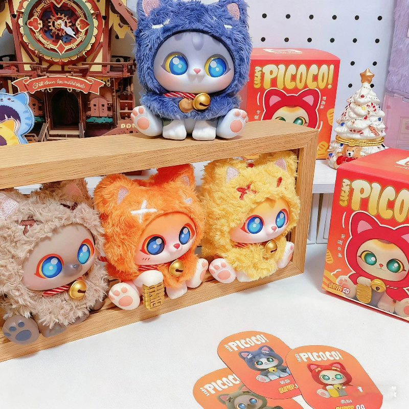 SUPERGG Lucky PICOCO Cloak Cat Series Plush Blind Box Maneki Neko Pendant Cute Doll Bag Keychain