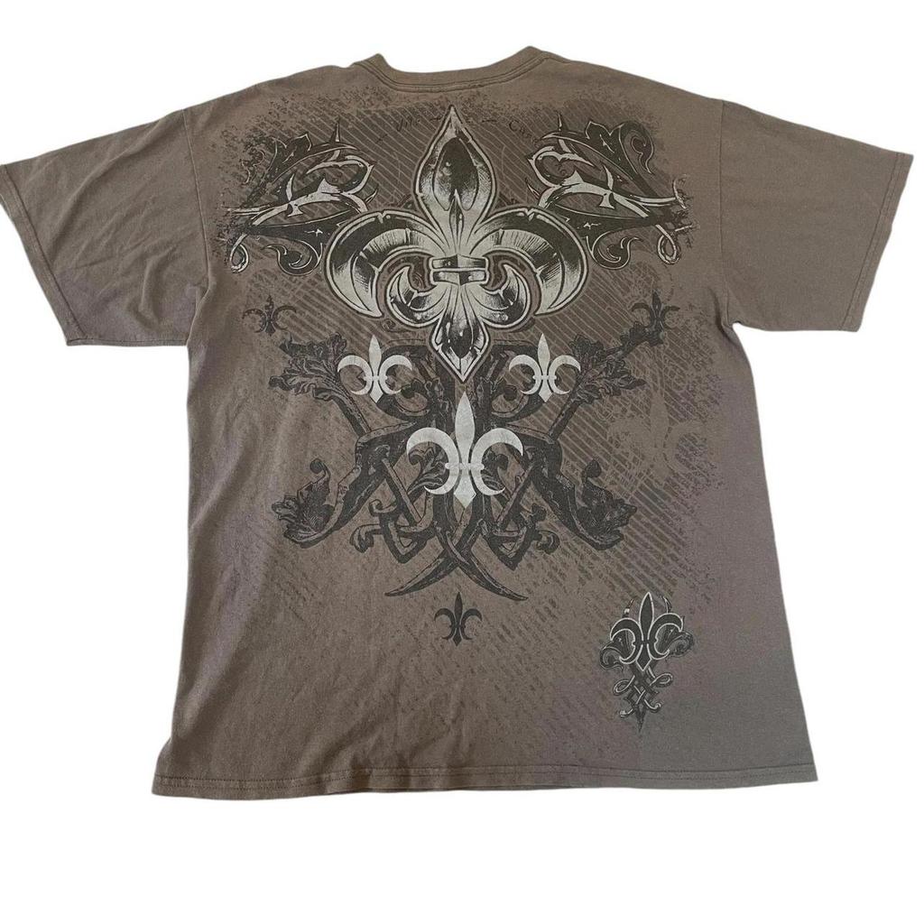 2000s MMA Elite Trendy Retro Fashion Print Round Neck Short Sleeved T shirt men Y2K Street Style