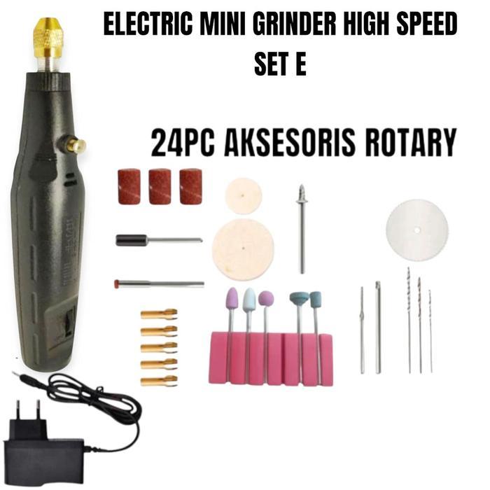 Mesin Mini Grinder Grafir Bor Gerinda Poles Ukir Set Listrik