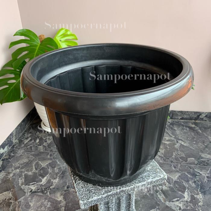 Pot Bunga Tanaman Plastik Hitam 50Cm - Jumbo