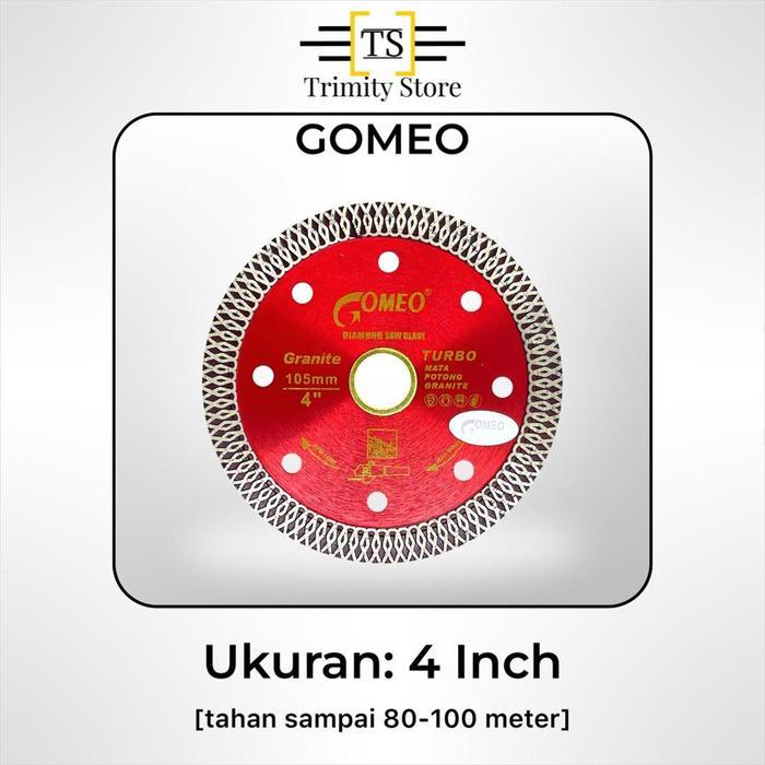 GOMEO Diamond Wheel / Mata Potong Keramik Granit TURBO Ukuran 4 Inch [DW-T]