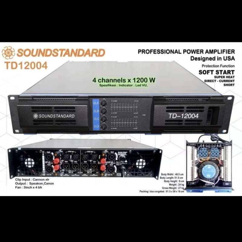 POWER AMPLIFIER SOUNDSTANDARD TD12004 TD 12004 4CH