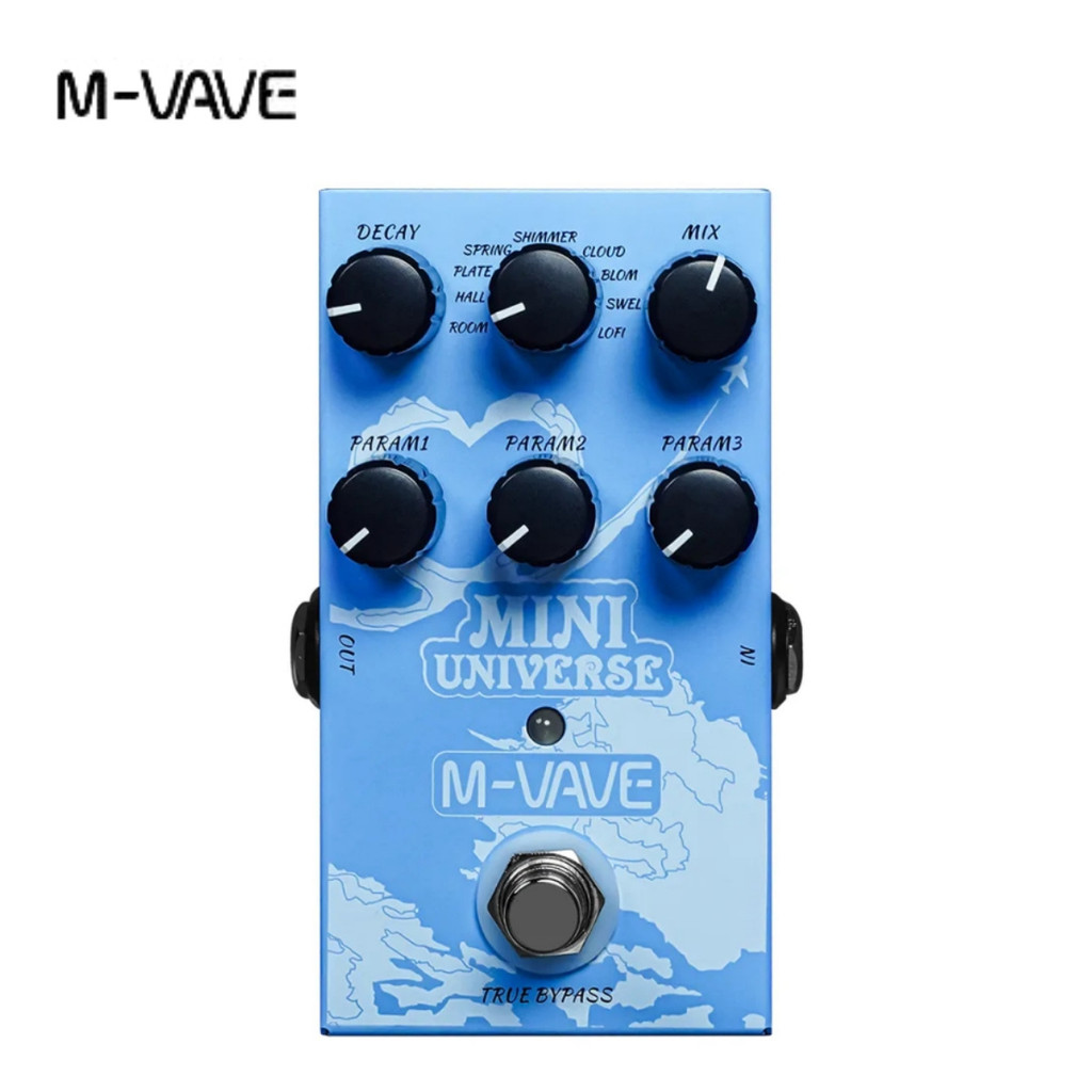 M-VAVE Guitar Effect Pedal Mini Universe Digital Reverb Pedal 9 Reverb Effects
