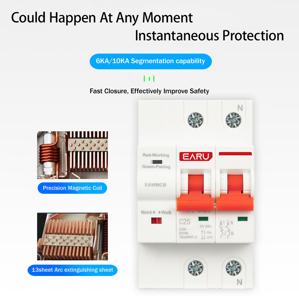 Tuya eWeLink App WiFi Zigbee Smart Circuit Breaker MCB Timer Voice Remote Control Smart Life