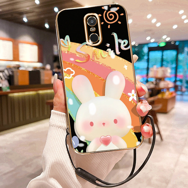 Casing Hp Untuk Xiaomi Redmi Note 4 Note 4X Case chibi Kelinci Pelangi Elektro Plating Cesing siliko