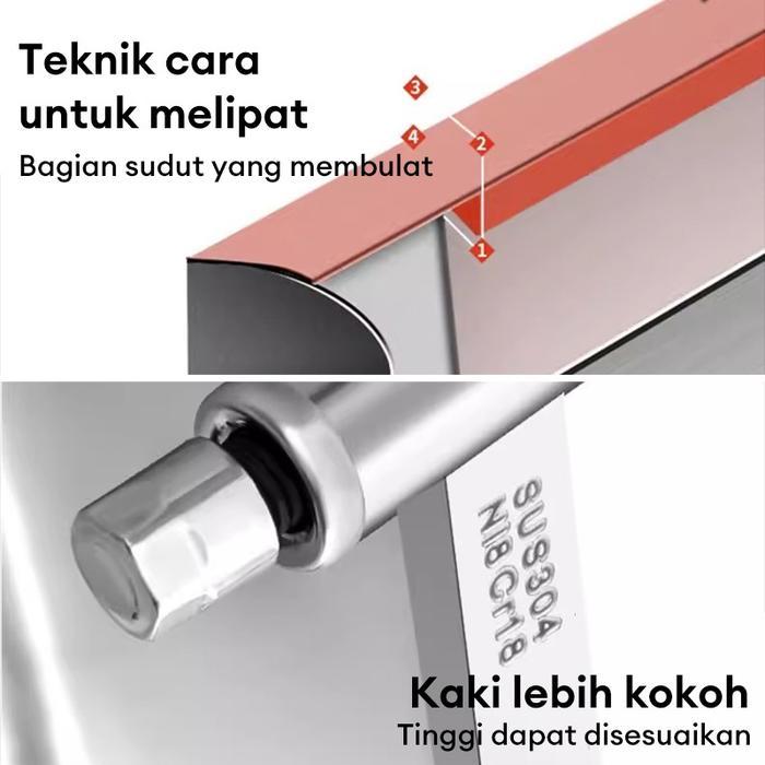 Rak Dapur Stainless Steel Serbaguna Rak penyimpanan Rak Roda Serbaguna
