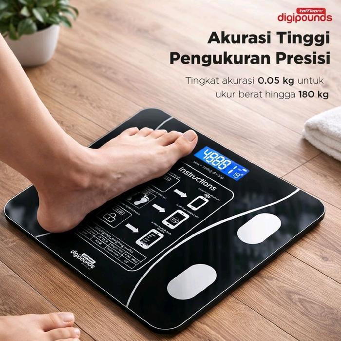 TIMBANGAN BADAN DIGITAL HEALTH SCALE SMART SCALE BLUETOOTH 180KG