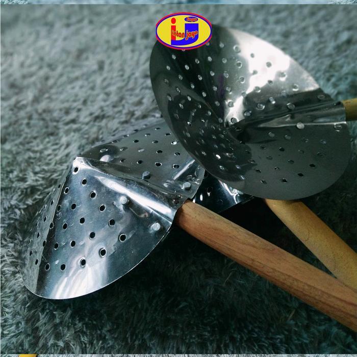 Serok Masak Stainless Gagang Kayu 4 Ukuran Co