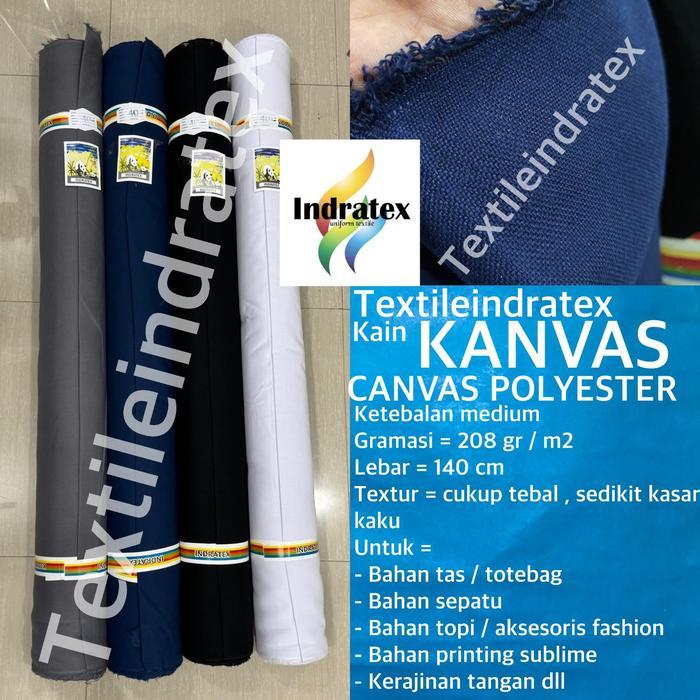 ( per 1 roll ) kain kanvas canvas polyester lebar 140 cm ketebalan medium bahan tas tote bag alas