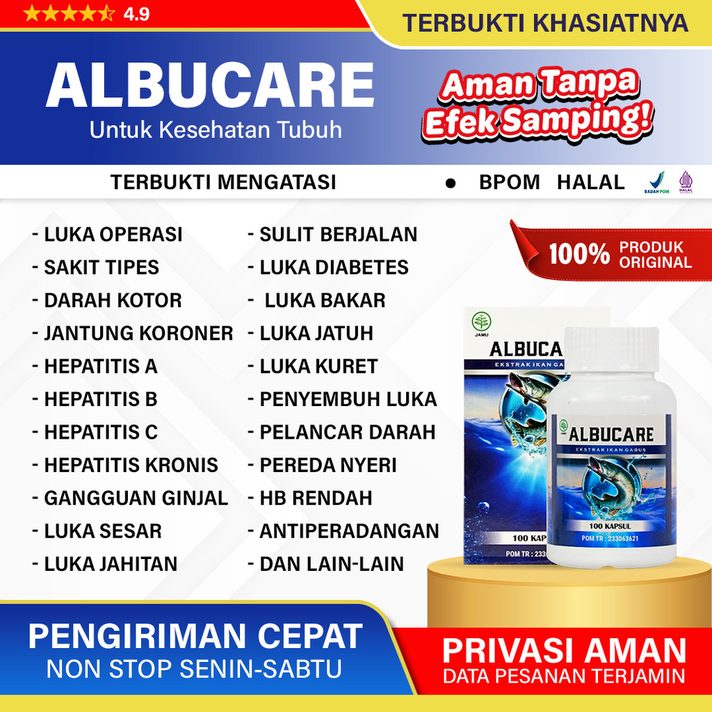 Albucare Kapsul Ekstrak Ikan Gabus Untuk Mengobati Pasca Luka Jatuh, Operasi DLL