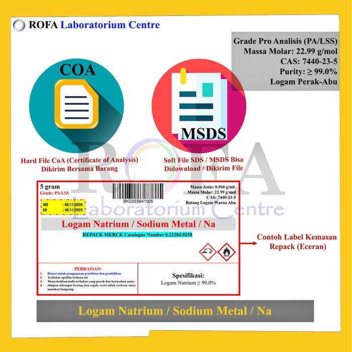 JTTOP" LOGAM NATRIUM / SODIUM METAL / SODIUM ROD / NA PRO ANALISIS ECERAN 5 GRAM