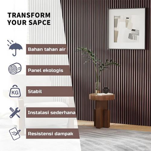 3M/2.9M/WOOD PANEL WPC KISI KISI KAYU WALL PANEL PVC MOTIF KAYU WALLPANEL PVC 3D/ WPC WALL PANEL/WPC