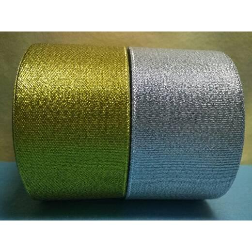 Pita emas, pita silver 5cm, pita gliter, pita kain mas perak