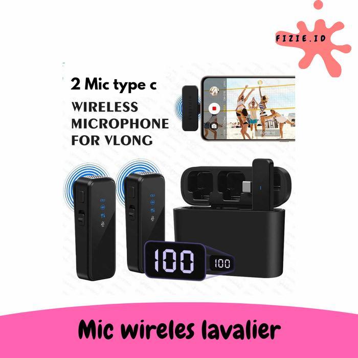 Mic Wireless Clip On Smartphone Lavalier Microphone Vlogger Youtuber