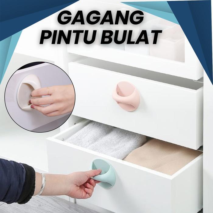 Gagang Pintu Bulat Tempel Serbaguna Handle Pegangan Laci Lemari Pintu Kamar Mandi