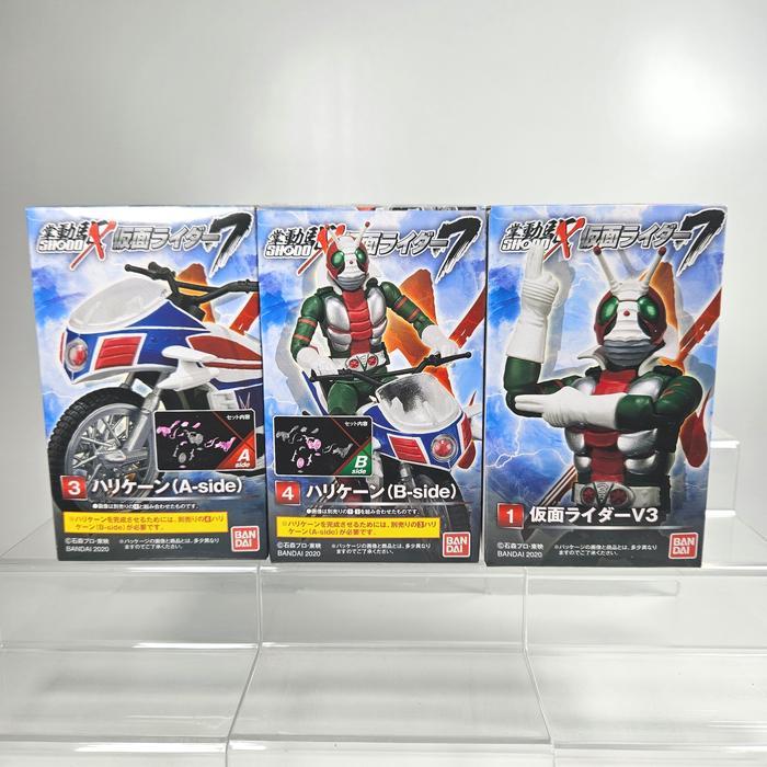 Ready shodo x kamen rider showa v3 hurricane bike bandai