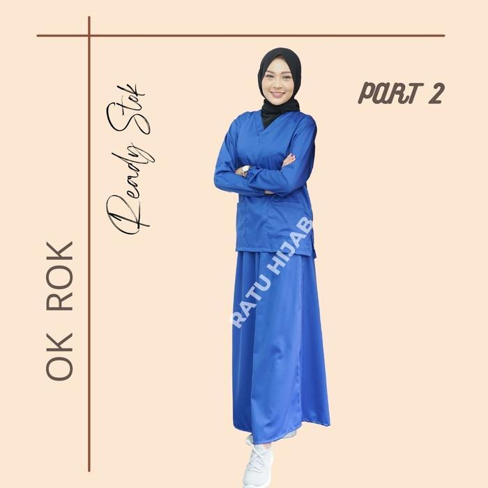 [Ratuhijabcilacap] Baju Oka Rok / Baju Jaga Perawat Rok / Pakaian Dinas Dokter Lengan Panjang Karet