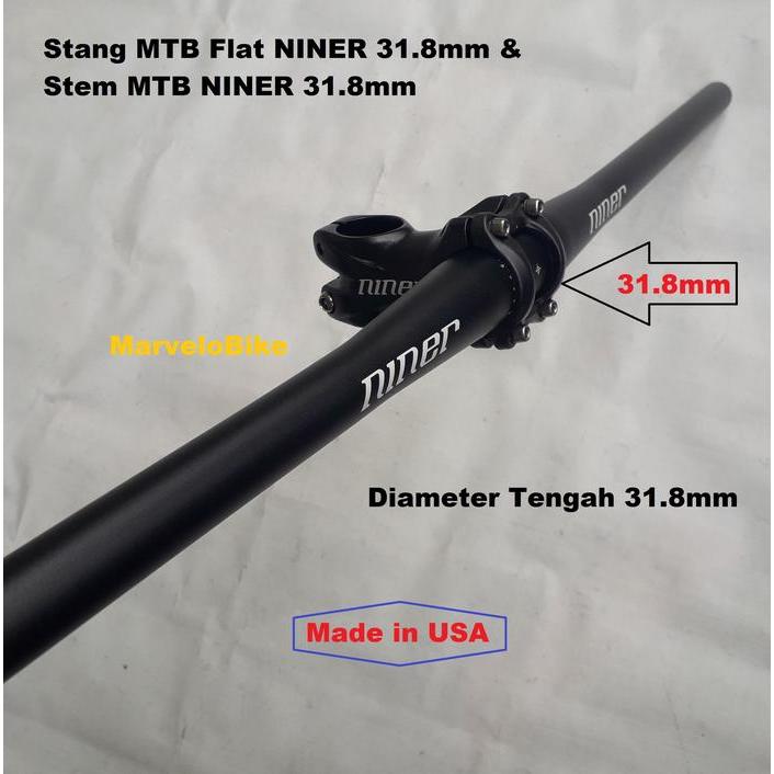 Handlebar Flat Stang Sepeda Mtb Flat 31.8Mm Niner Stem Mtb 31.8Mm Niner