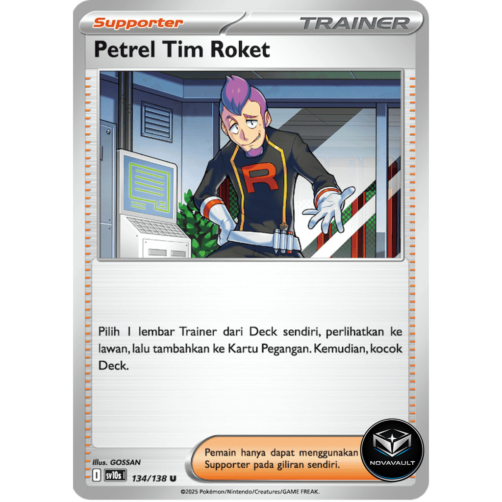 Petrel Tim Roket (U) - 134/138 - Kehadiran Juara (SV10s) - Pokemon TCG Indonesia