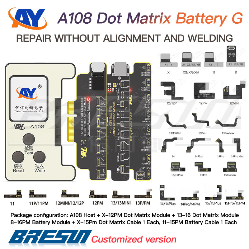 AY A108 Programmer For iPhone X-16Pro Max Dot Matrix Projector True Tone Battery Health Data Change