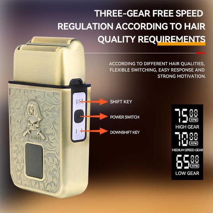 Kemei KM-T101 Mini Shaver 8500RPM 1200MAH Cukur Kumis Jenggot KMT101 T101 Elektrik Mesin Pria