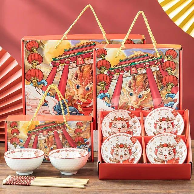 Mangkuk Imlek Motif Naga Dragon Bowl Set Hampers / Mangkuk Hampers