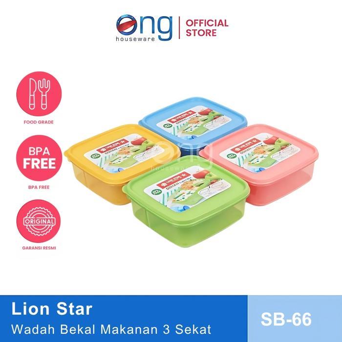 Ong Houseware - Kotak Makan Tempat Makan Sekat Lunch Box Lion Star SB-66